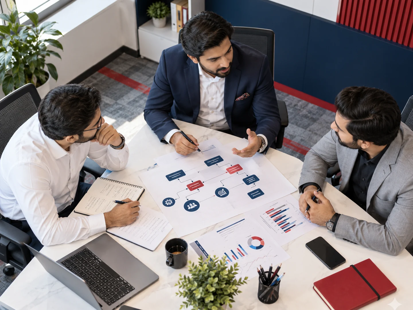 Illustration of a team planning business support processes